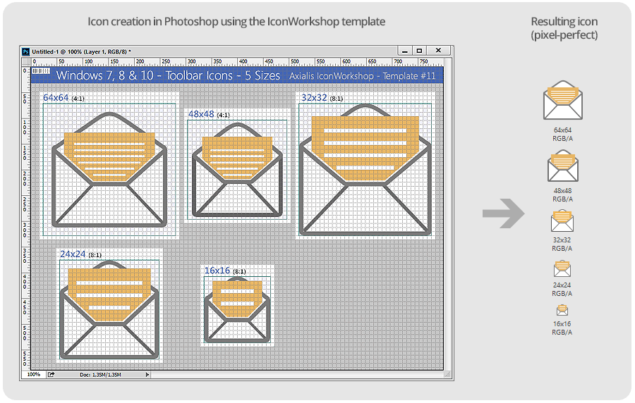 Use Photoshop Templates for Pixel-Perfect Icons